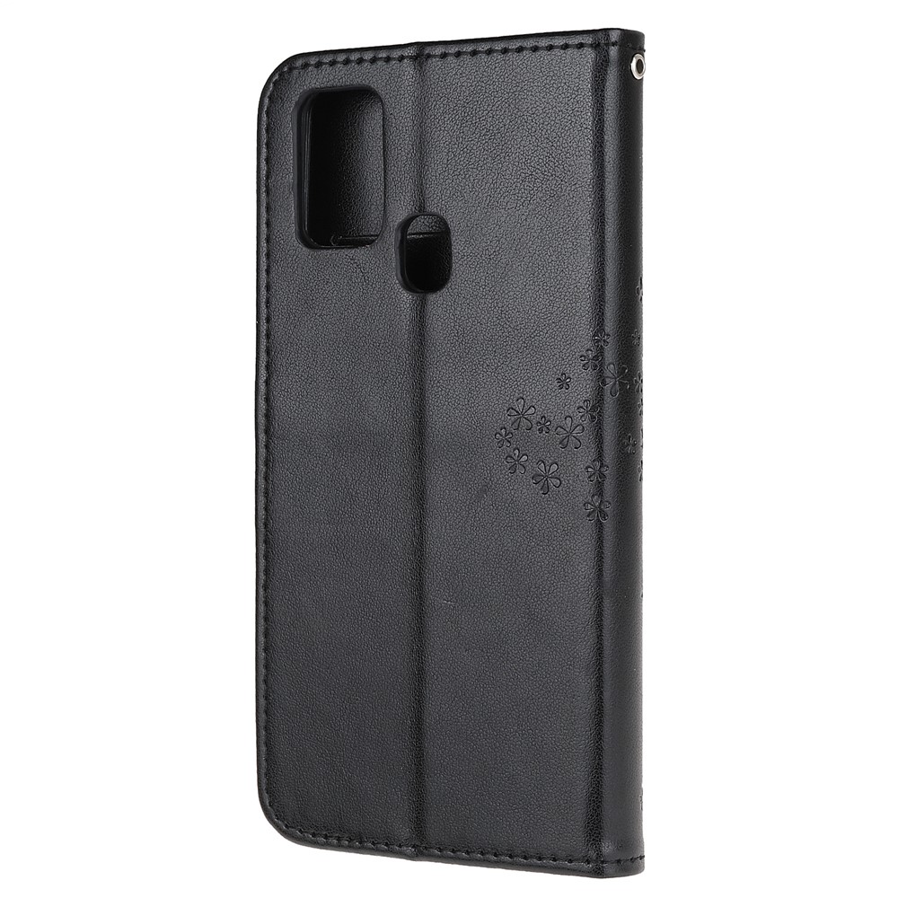 Imprint Tree Owl Leather Stylish Wallet Stand Case for Samsung Galaxy M21/M30s - Black-3