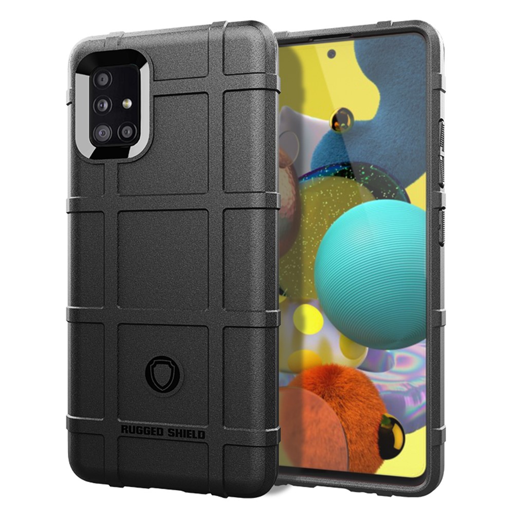 Anti-shock Square Grid Texture Thicken TPU Shell for Samsung Galaxy A51 5G SM-A516 - Black