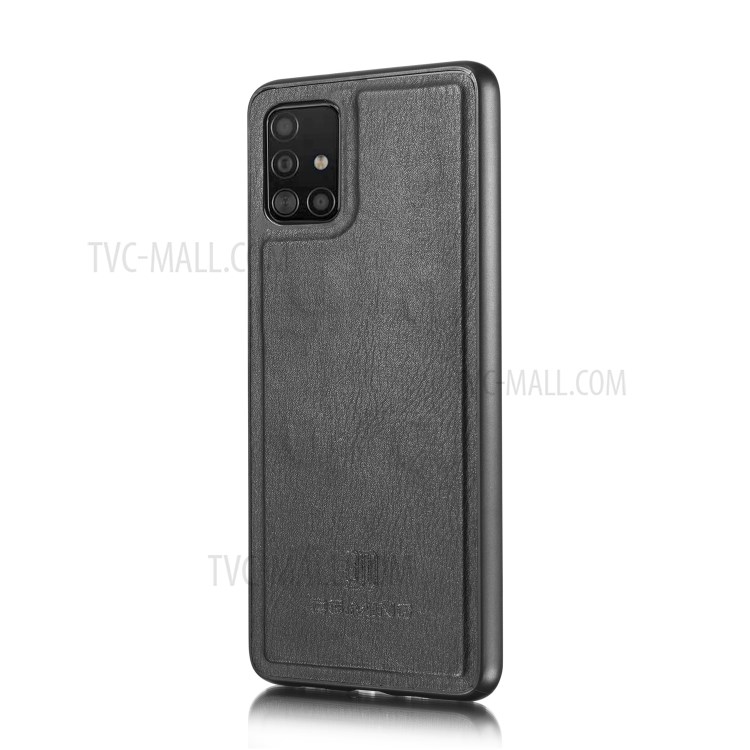 DG.MING for Samsung Galaxy A51 5G SM-A516 Detachable 2-in-1 PC Back Cover + Split Leather Case - Black-3