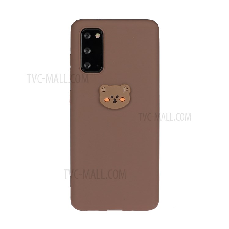 Animal Logo Decor TPU Phone Case Cover for Samsung Galaxy S20 - Bear-1