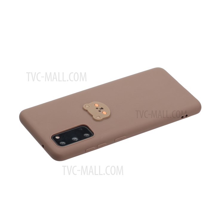 Animal Logo Decor TPU Phone Case Cover for Samsung Galaxy S20 - Bear-3