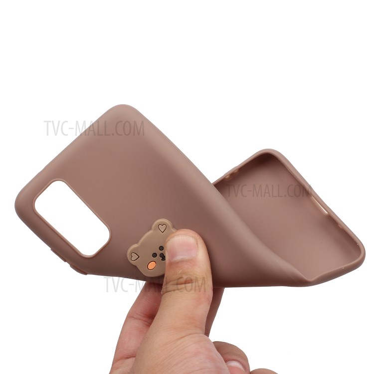 Animal Logo Decor TPU Phone Case Cover for Samsung Galaxy S20 - Bear-4