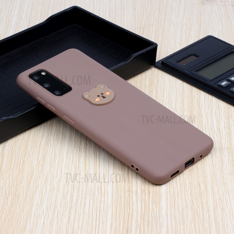 Animal Logo Decor TPU Phone Case Cover for Samsung Galaxy S20 - Bear-5