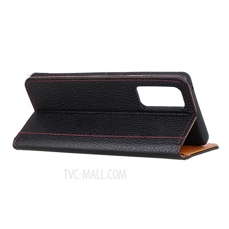 Litchi Texture Leather Shell with Wallet Stand for Samsung Galaxy Note 20 - Black-4