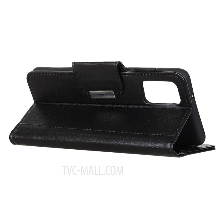 Textured PU Leather Wallet Stand Protector Cover for Samsung Galaxy Note 20 - Black-4