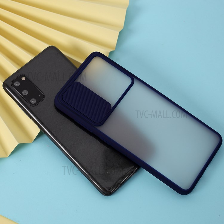 Shell Mate PC + TPU Con Cubierta De La Cámara De Deslizamiento Para La Galaxia S20 - Negro-1