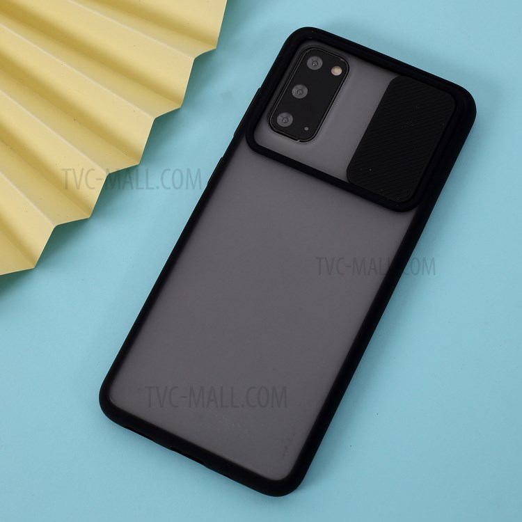 Shell Mate PC + TPU Con Cubierta De La Cámara De Deslizamiento Para La Galaxia S20 - Negro-3