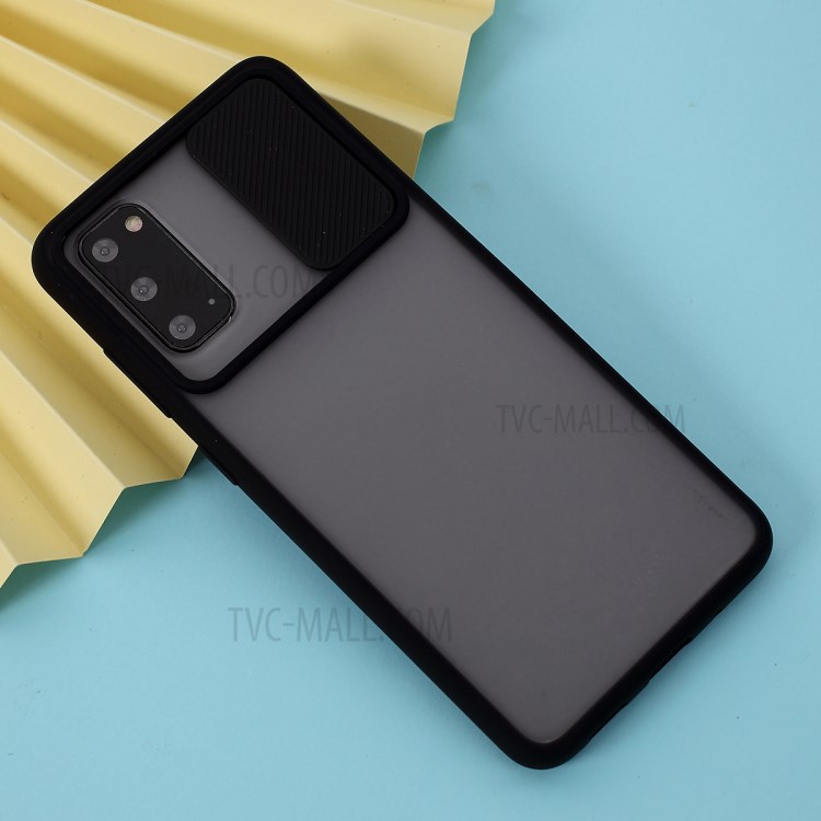 Shell Mate PC + TPU Con Cubierta De La Cámara De Deslizamiento Para La Galaxia S20 - Negro-4