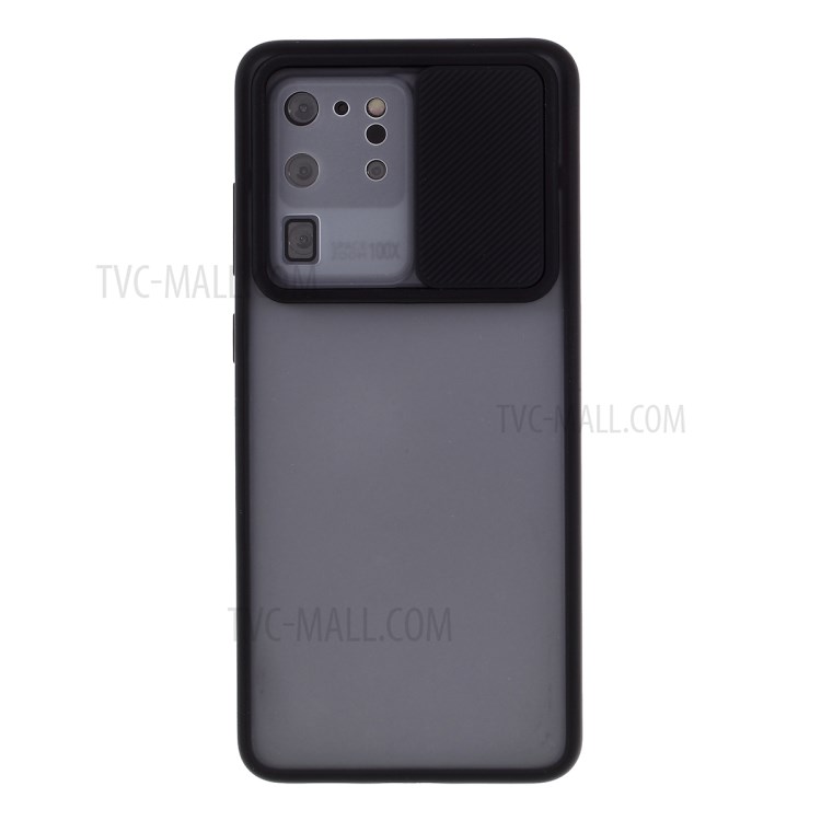 PC + TPU Матовый Корпус С Оболочкой Слайд-камеры Для Samsung Galaxy S20 Ультра - Черный-2