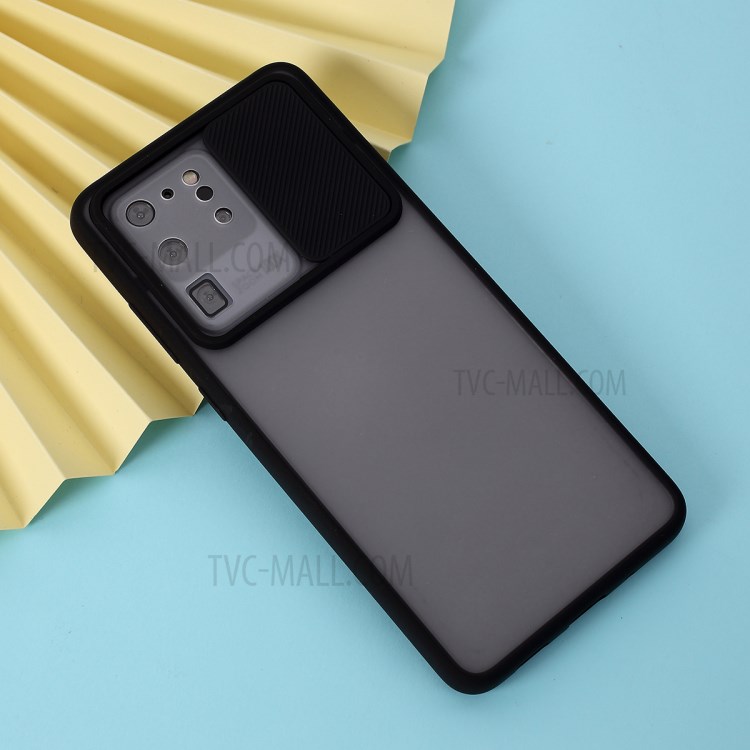 PC + TPU Матовый Корпус С Оболочкой Слайд-камеры Для Samsung Galaxy S20 Ультра - Черный-4
