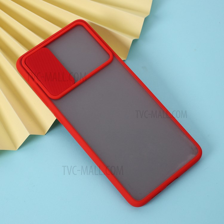 Matter PC + TPU Telefonkasten Mit Rutsche Kameraabdeckung Für Samsung-Galaxie S20 Plus - Rot-4