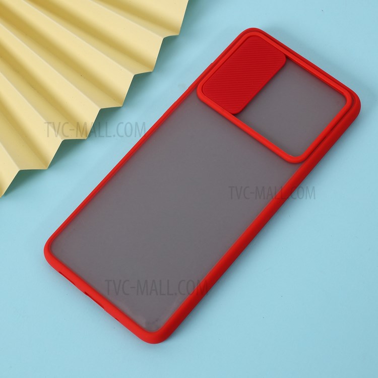 Matter PC + TPU Telefonkasten Mit Rutsche Kameraabdeckung Für Samsung-Galaxie S20 Plus - Rot-5