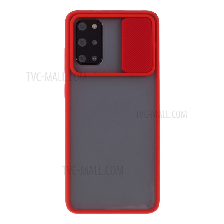 Matter PC + TPU Telefonkasten Mit Rutsche Kameraabdeckung Für Samsung-Galaxie S20 Plus - Rot-7