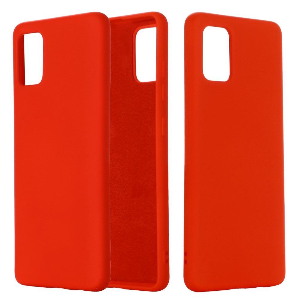Flexible Liquid Silicone Phone Protector Cover for Samsung Galaxy A51 5G SM-A516 - Red