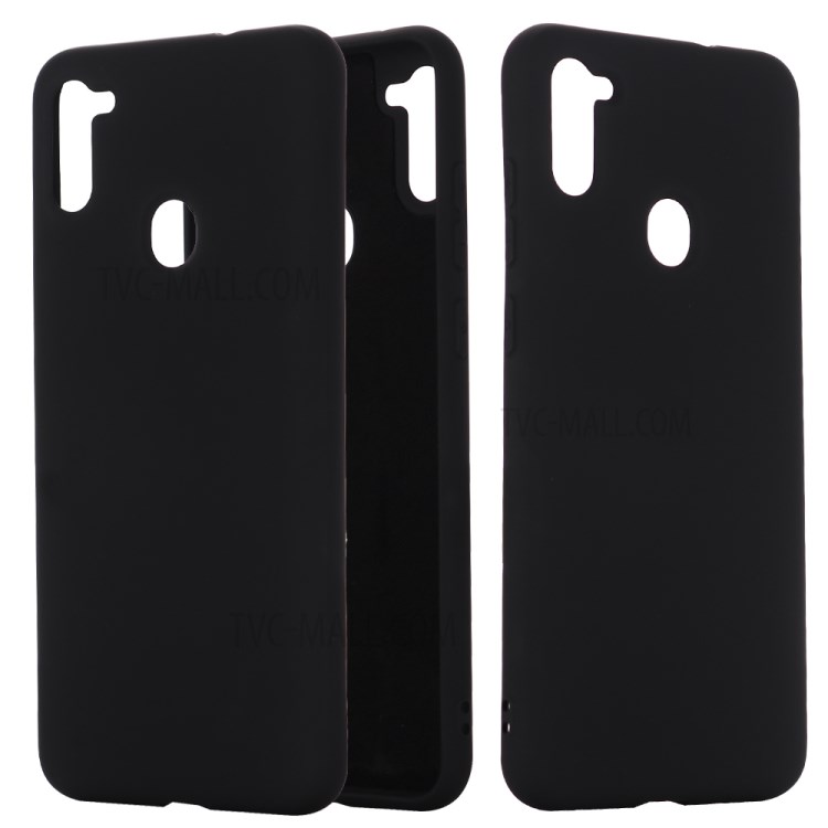 Shockproof Liquid Silicone Cover for Samsung Galaxy M11/A11 - Black-1