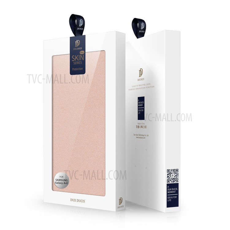 DUX DUCIS Skin Pro Series Card Slot PU Leather Phone Cover for Samsung Galaxy A41 (Global Version) - Rose Gold-9