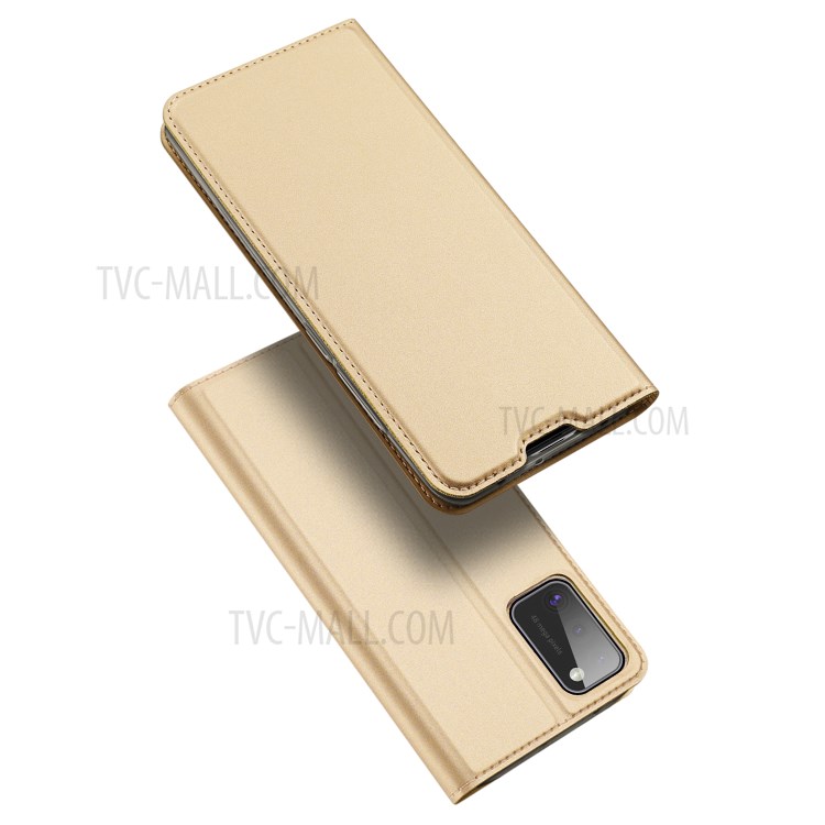 DUX DUCIS Skin Pro Series Card Slot PU Leather Phone Cover for Samsung Galaxy A41 (Global Version) - Gold-1