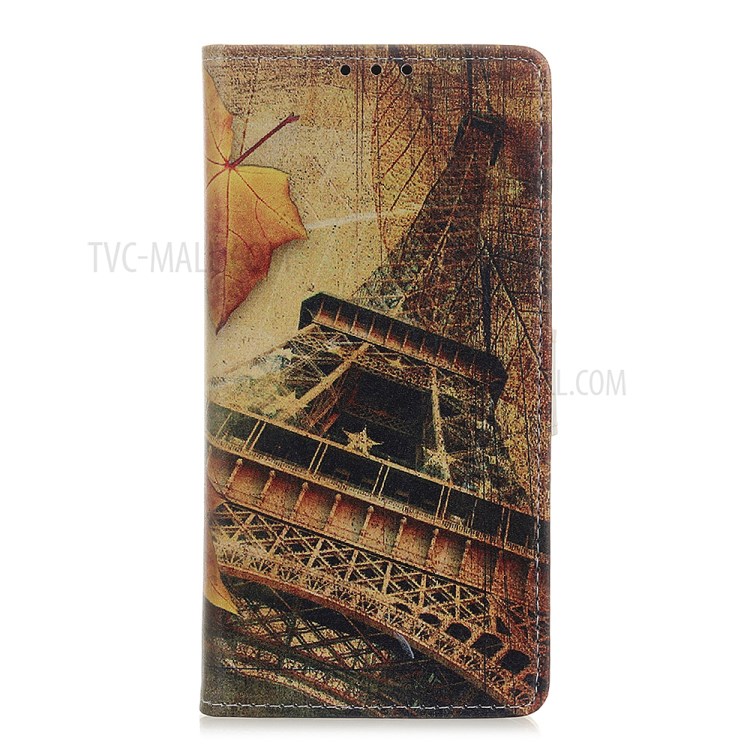 Pattern Printing PU Leather Wallet Stand Phone Case for Samsung Galaxy Note 20 - Eiffel Tower-2