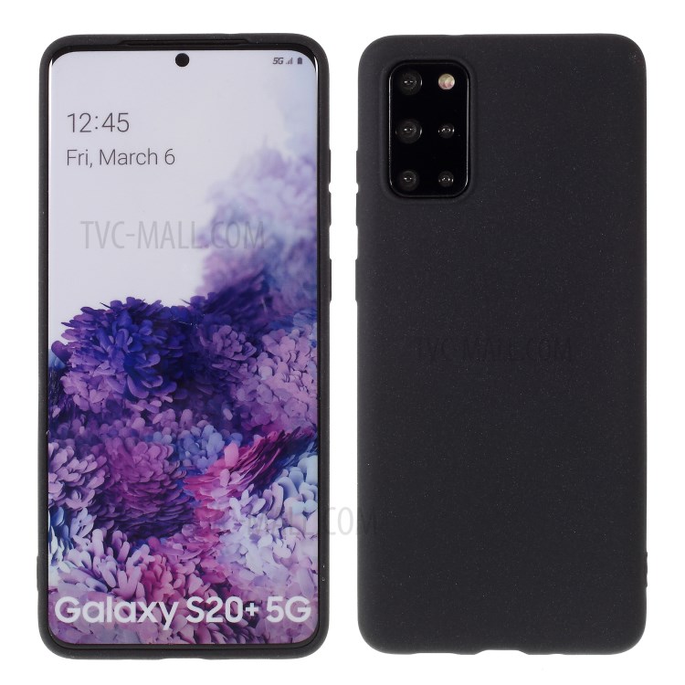 Furry Feel Double-sided Matte TPU Shell for Samsung Galaxy S20 Plus - Black-1