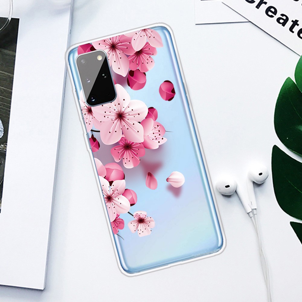 Pattern Printing Clear TPU Back Case for Samsung Galaxy A41 (Global Version) - Sakura-2