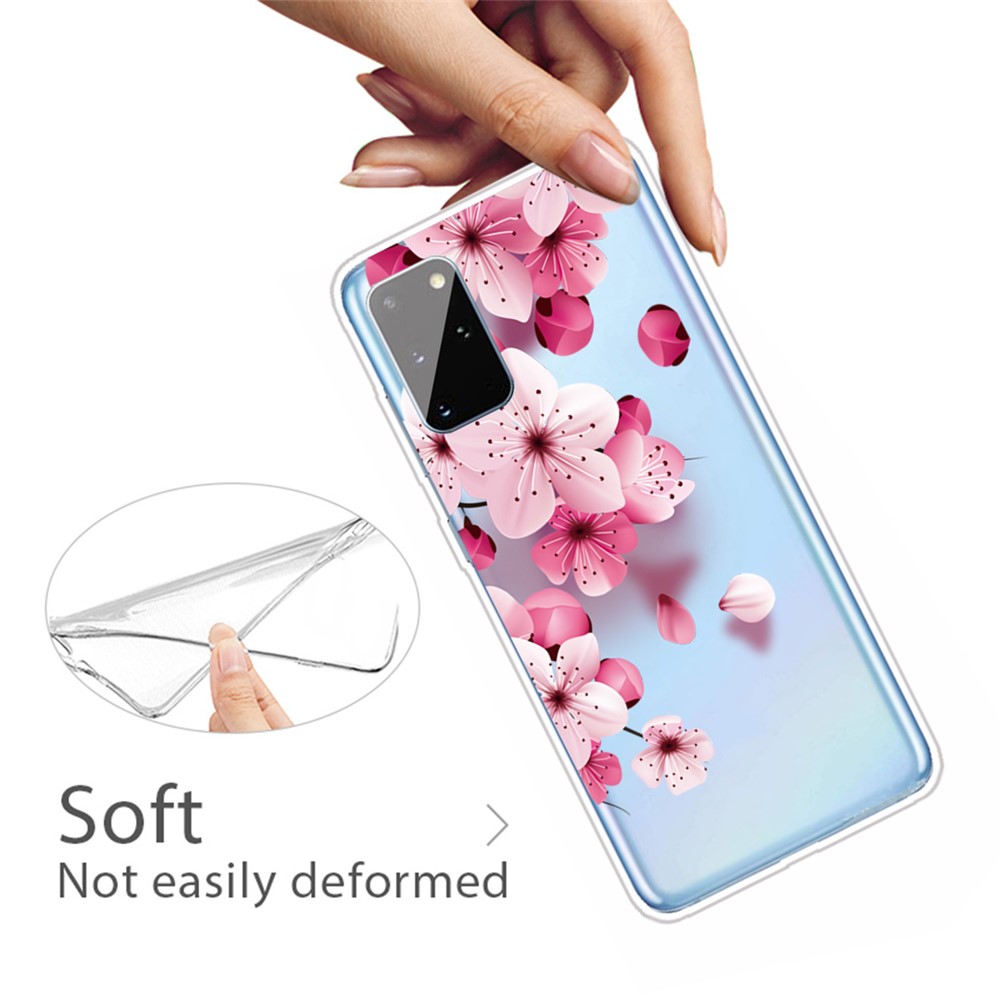 Pattern Printing Clear TPU Back Case for Samsung Galaxy A41 (Global Version) - Sakura-4