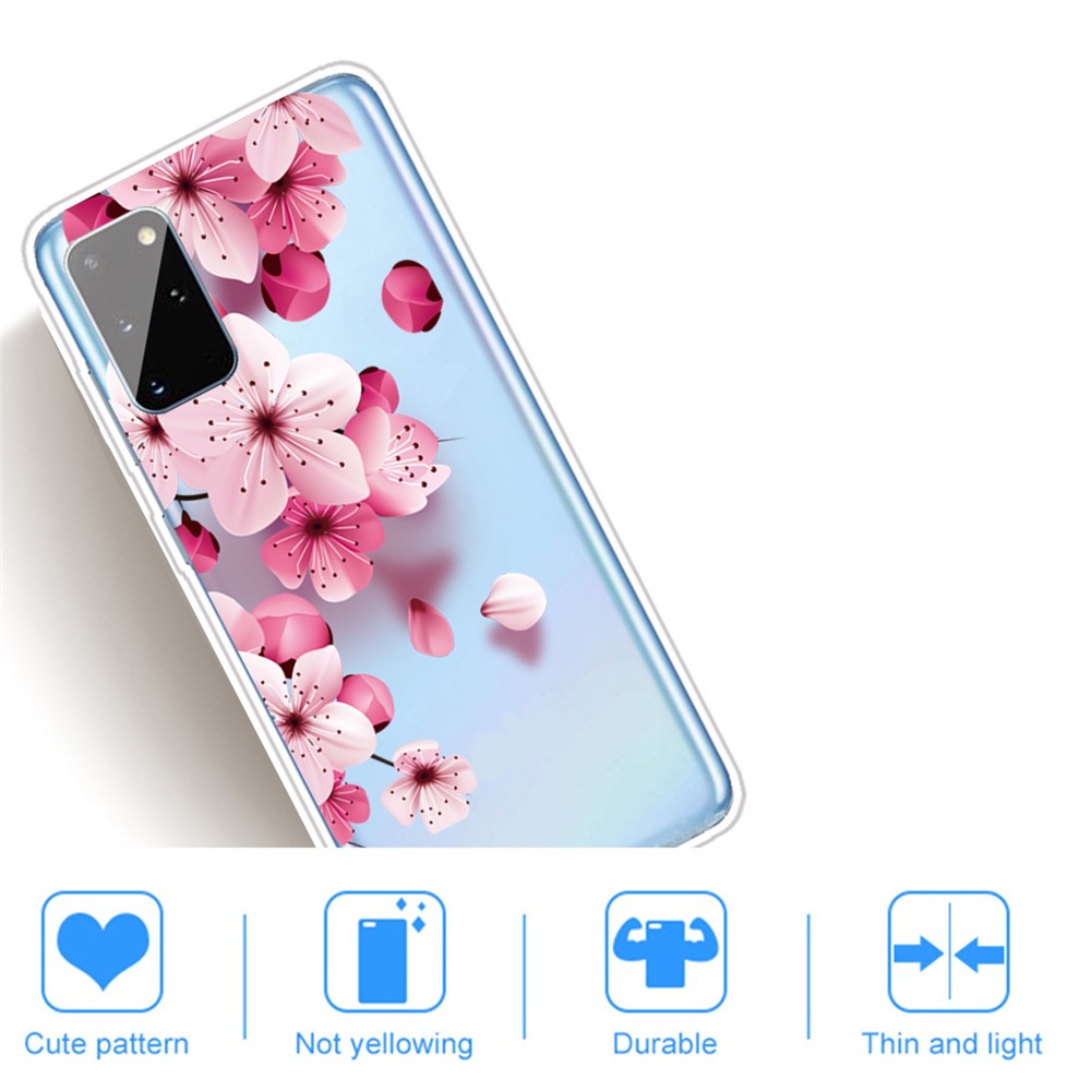 Pattern Printing Clear TPU Back Case for Samsung Galaxy A41 (Global Version) - Sakura-5