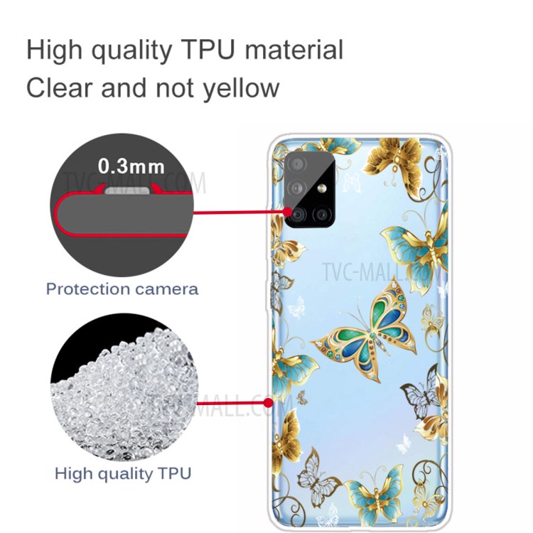 Pattern Printing Sylish TPU Cover for Samsung Galaxy A51 SM-A515 - Butterfly-3