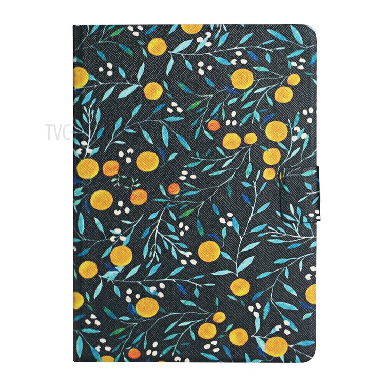 Flower Pattern Printing Card Holder Stand Leather Case for Samsung Galaxy Tab S6 SM-T860/T865 - Orange-2