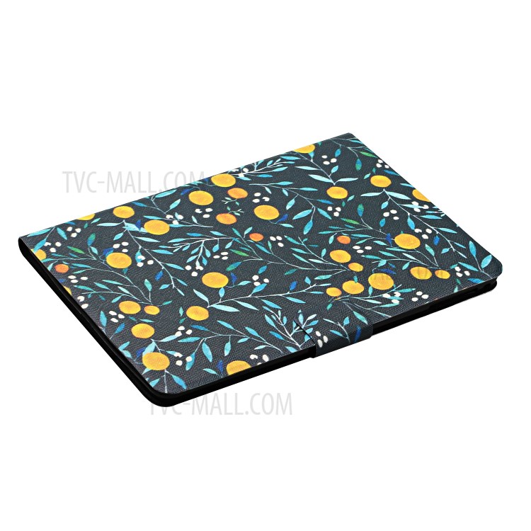 Flower Pattern Printing Card Holder Stand Leather Case for Samsung Galaxy Tab S6 SM-T860/T865 - Orange-4