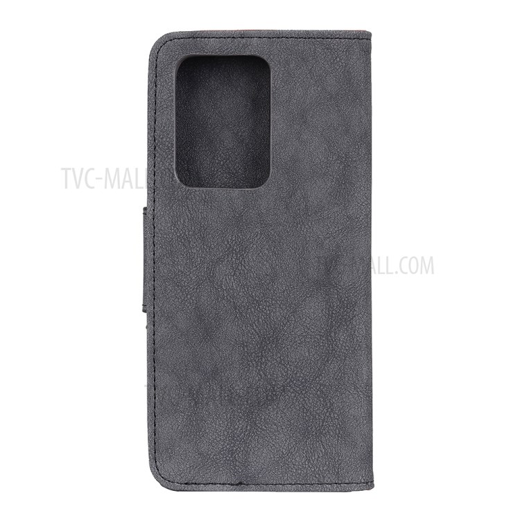 Retro Style Split Leather Cell Phone Case for Samsung Galaxy Note 20 Plus - Grey-10