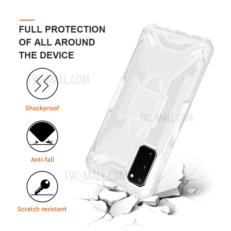 Robot Series Shockproof Anti-dropping TPU Phone Case for Samsung Galaxy S20 - Transparent-5