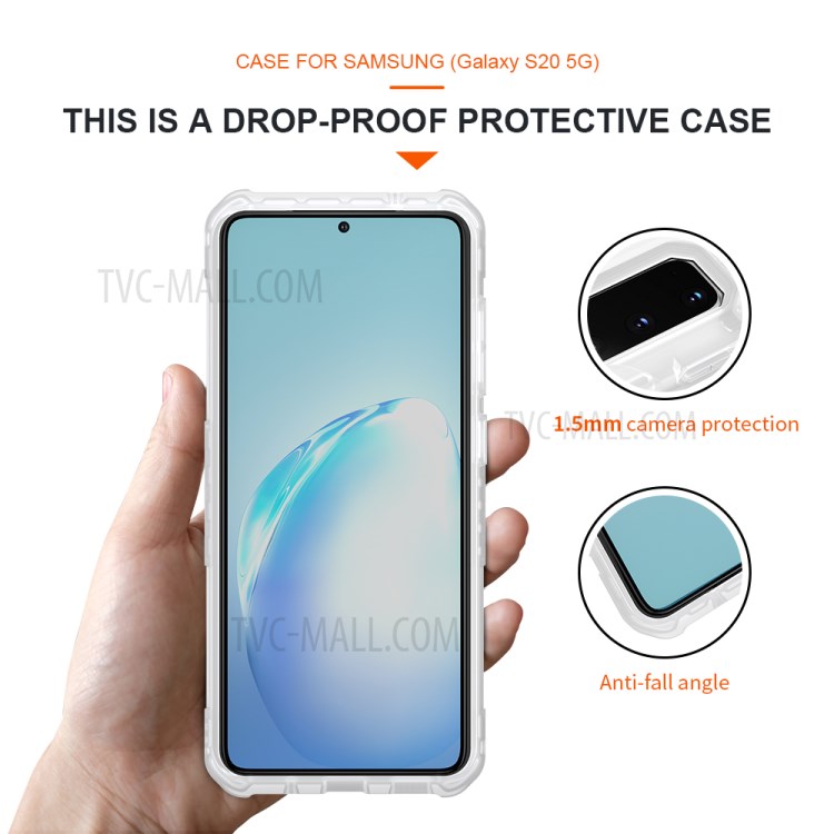 Robot Series Shockproof Anti-dropping TPU Phone Case for Samsung Galaxy S20 - Transparent-7