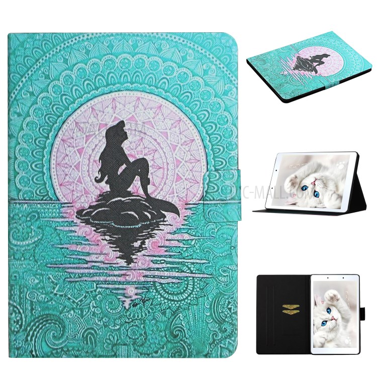 PU Leather Wallet Tablet Case for Samsung Galaxy Tab A 8.0 Wi-Fi (2019) SM-T290/Tab A 8.0 LTE (2019) - Mermaid-1