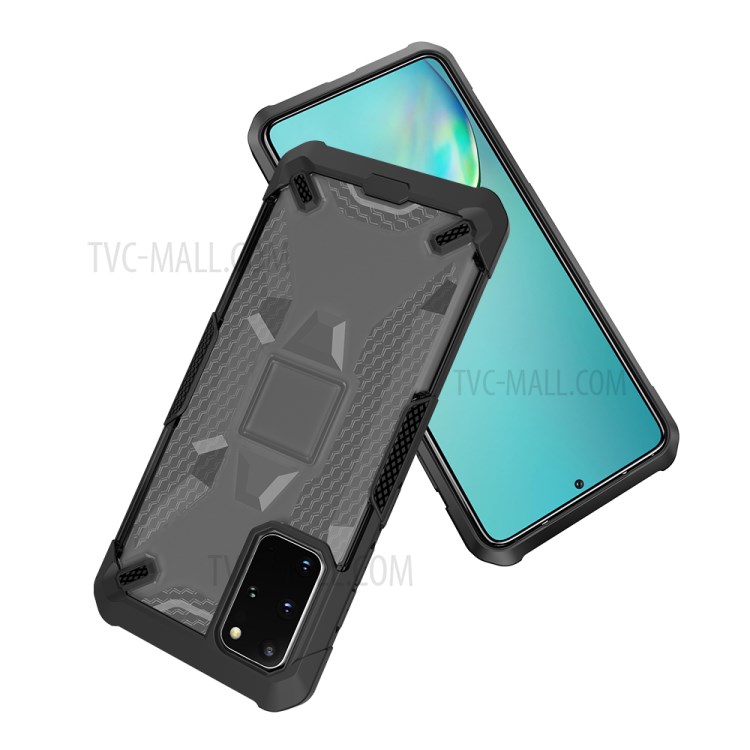 Robot Series Shockproof Anti-dropping TPU Phone Shell for Samsung Galaxy S20 Plus - Black/Transparent Grey-10