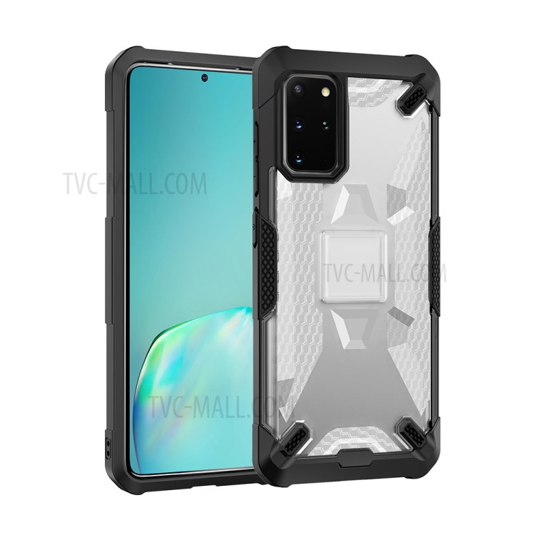 Robot Series Shockproof Anti-dropping TPU Phone Shell for Samsung Galaxy S20 Plus - Black/Transparent-1