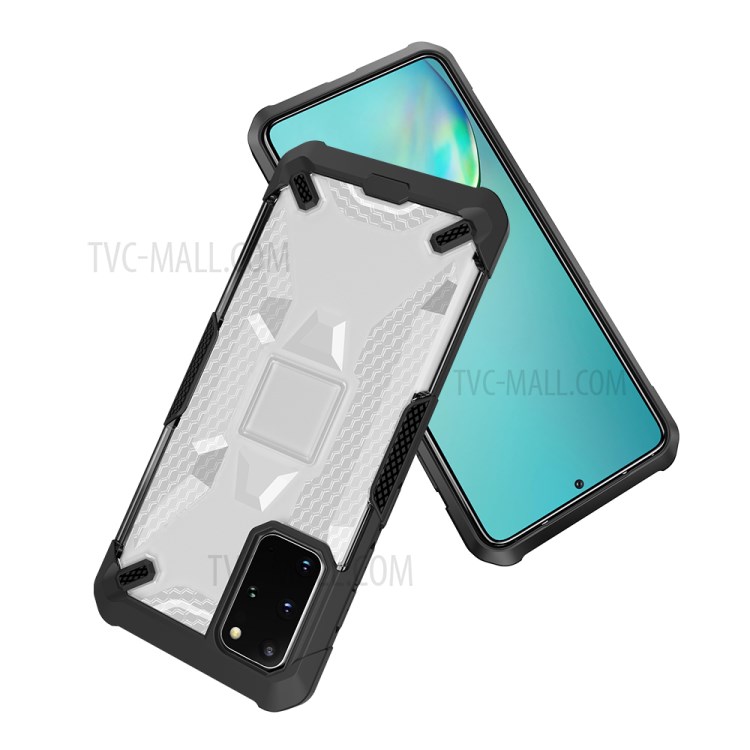 Robot Series Shockproof Anti-dropping TPU Phone Shell for Samsung Galaxy S20 Plus - Black/Transparent-10