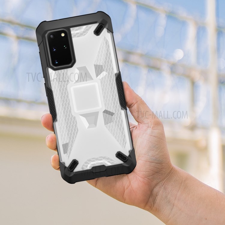 Robot Series Shockproof Anti-dropping TPU Phone Shell for Samsung Galaxy S20 Plus - Black/Transparent-12