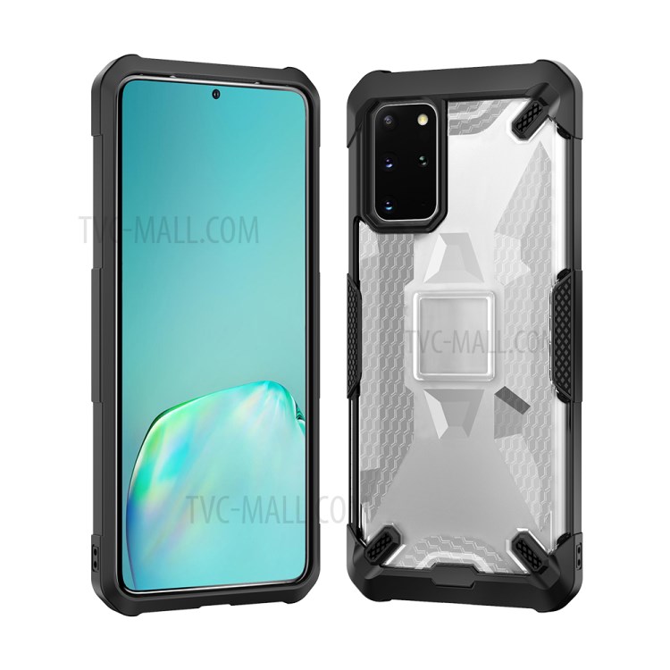Robot Series Shockproof Anti-dropping TPU Phone Shell for Samsung Galaxy S20 Plus - Black/Transparent-2