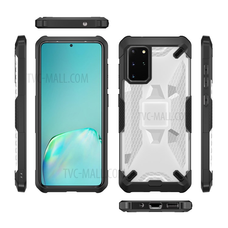Robot Series Shockproof Anti-dropping TPU Phone Shell for Samsung Galaxy S20 Plus - Black/Transparent-9