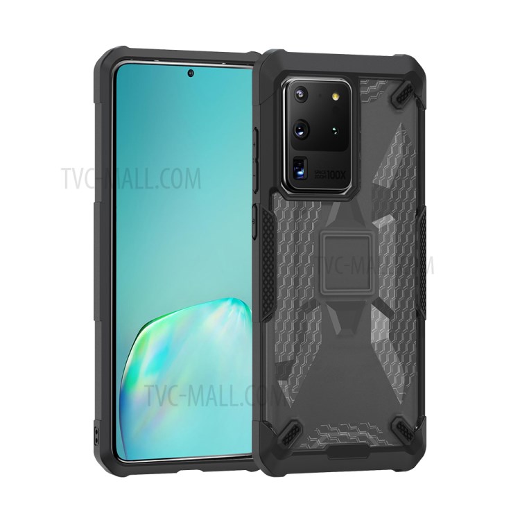 Série Robô À Prova De Choque Anti-largando Tampa Do Telefone TPU Para Samsung Galaxy S20 De Ultra - Cinza Preto / Transparente-1