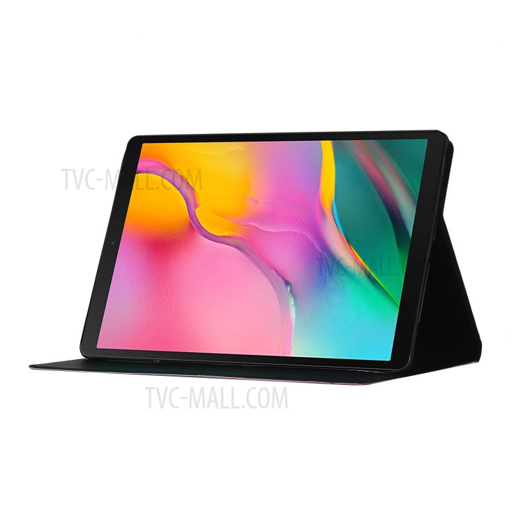 Цветочный Узор Печать Держателя Карты Стенд Таблетки Крышка Для Samsung Galaxy Tab, 10,1 (2019) T510 - Яркий Цветок-6