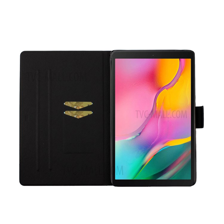 Flower Pattern Printing Card Holder Stand Tablet Cover for Samsung Galaxy Tab A 10.1 (2019) T510 - Vivid Flower-7