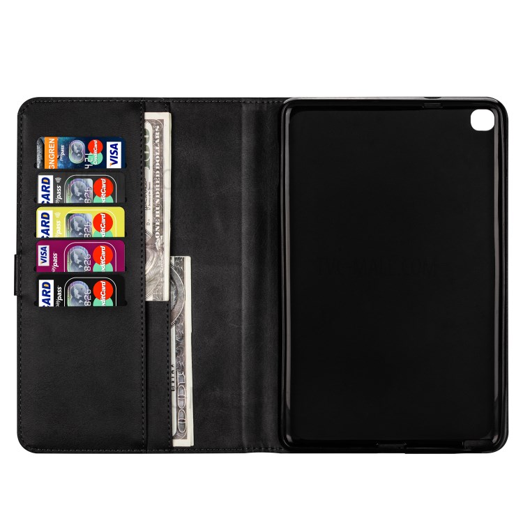 Zipper Pocket Leather Tablet Cover for Samsung Galaxy Tab A 8.0 (2019) with S Pen SM-P200 - Black-4