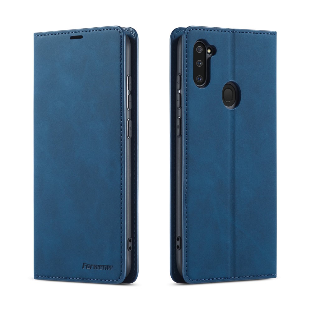 FORWENW Fantasy Series Auto-absorbed Leather Shell for Samsung Galaxy A11 (EU Version)/M11 - Blue
