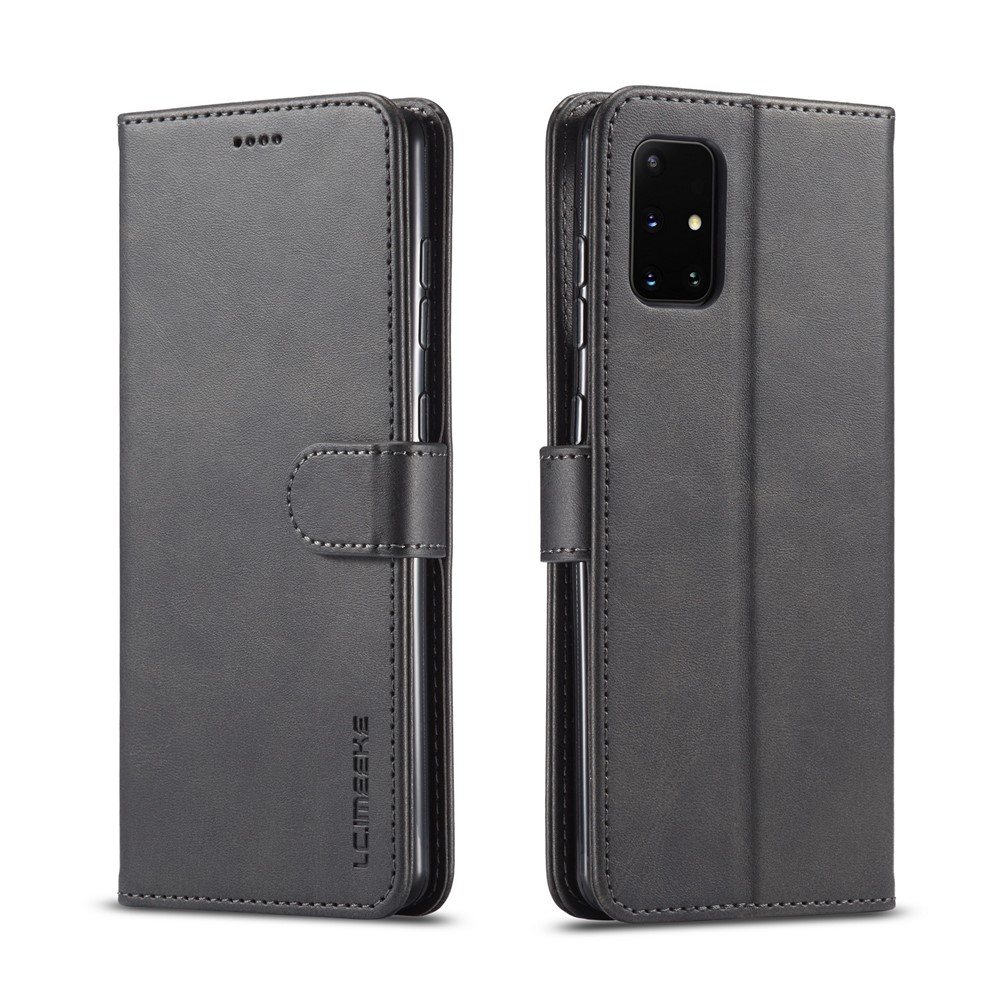 LC.IMEEKE Leather with Wallet Case for Samsung Galaxy A51 5G SM-A516 - Black