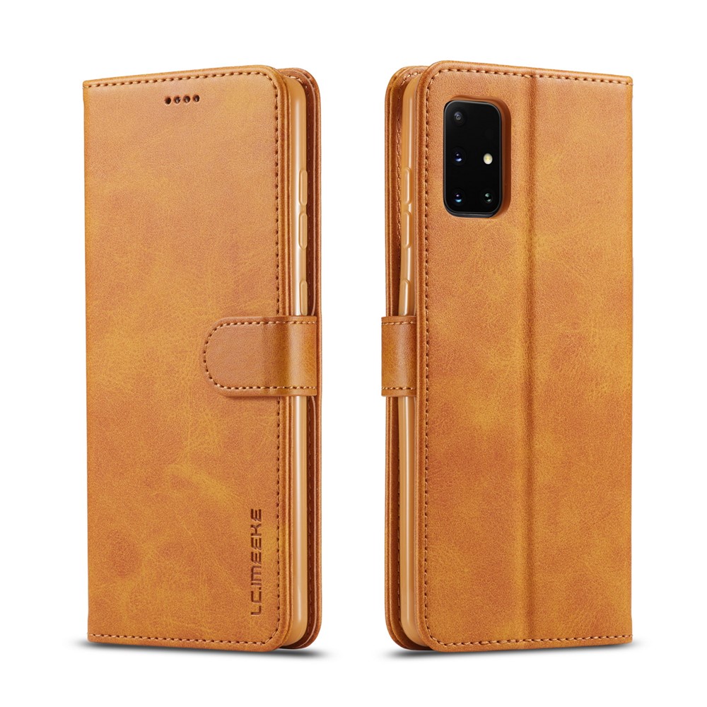 LC.IMEEKE Leather with Wallet Case for Samsung Galaxy A51 5G SM-A516 - Brown