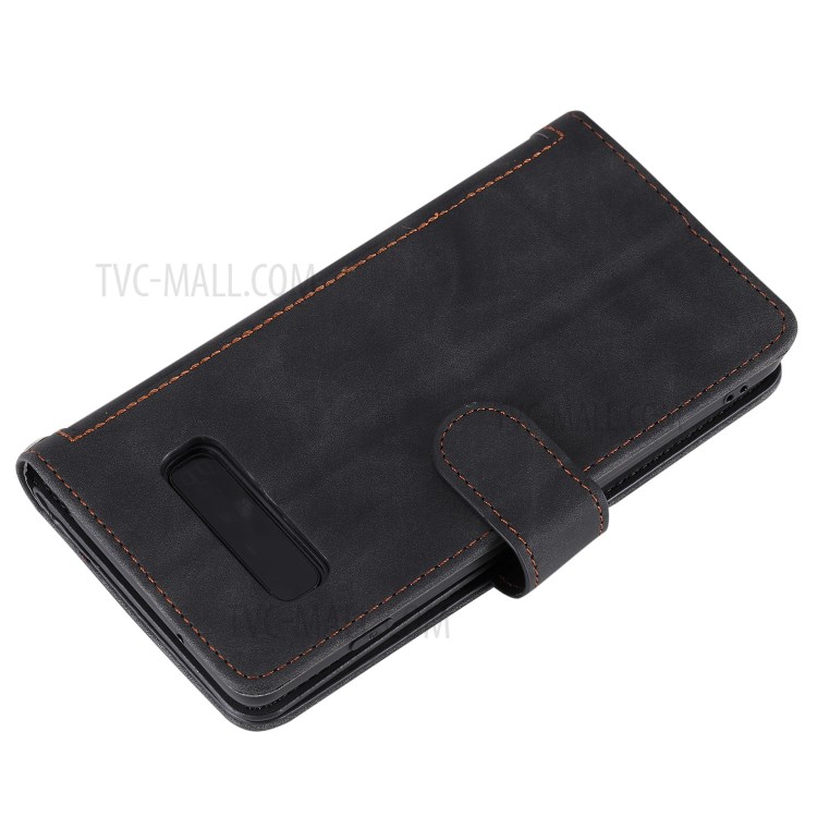 Zipper Pocket 9 Card Slots Leather Wallet Stand Phone Case for Samsung Galaxy S10e - Black-12