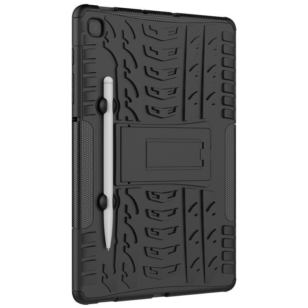 Modèle de Pneu Cool PC + Coque Antidérapante TPU Avec Kickstand Pour Samsung Galaxy Tab S6 Lite P610 / P615 / S6 Lite (2022) - le Noir