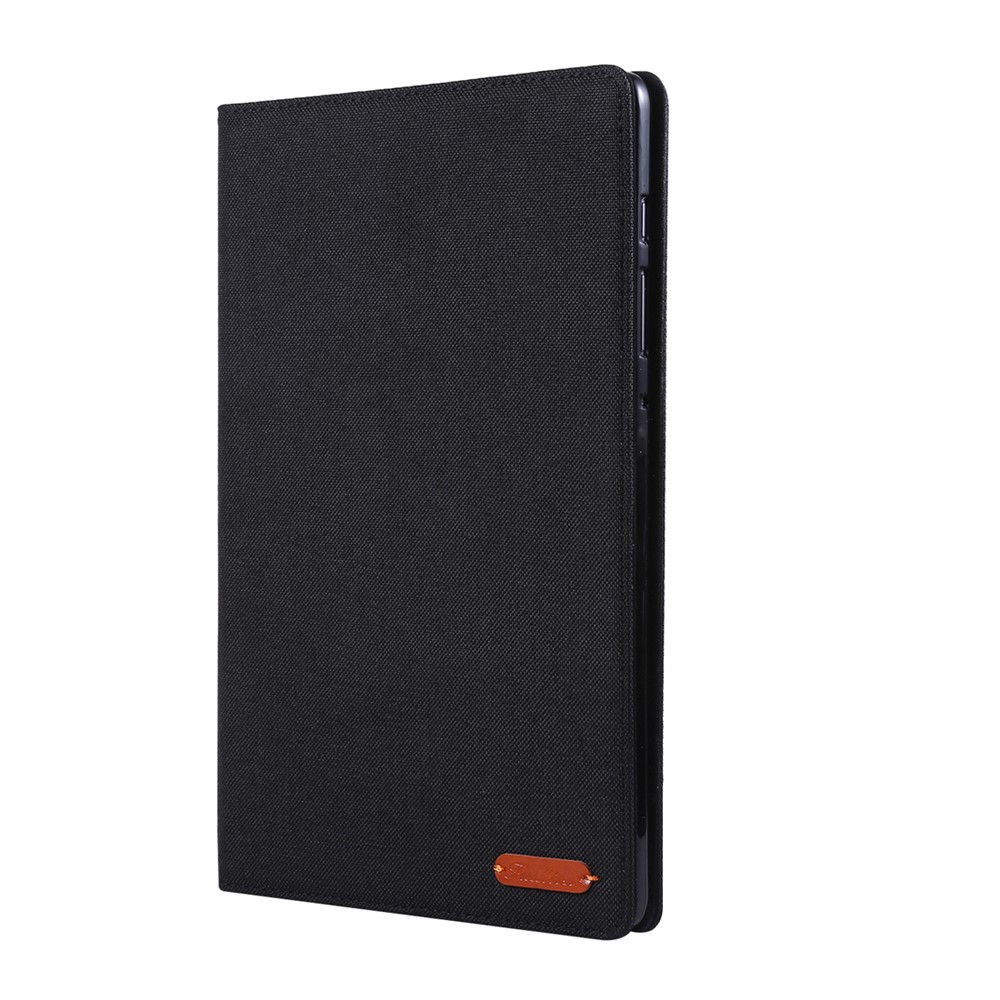 Custodia In Pelle Per Slot Per Schede Di Texture Di Stoffa Per Samsung Galaxy Tab S6 SM-T860 / T865 - Nero