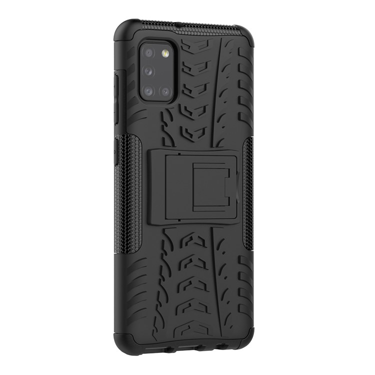 Cool Tyre PC + TPU Cell Phone Shell for Galaxy A31 - Black-5